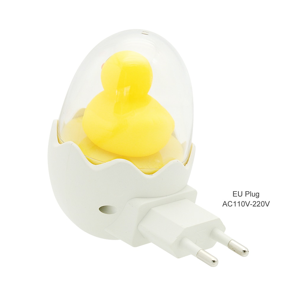 ANBLUB Timing LED Night Light 110V 220V Yellow Duck EU Plug Socket Wall Lamp With Remote for Children's Cartoon Creative Gift